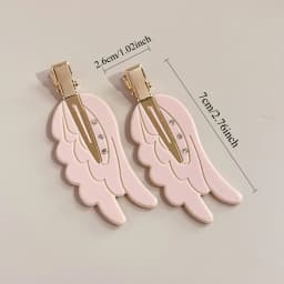 1/2PCCute Angel Wings Hairpin Pink Seamless Hair Clips Dopamine Makeup Side Bangs Barrettes for Women And Girls Hair Accessories