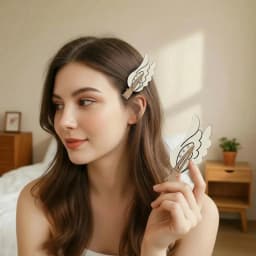 1/2PCCute Angel Wings Hairpin Pink Seamless Hair Clips Dopamine Makeup Side Bangs Barrettes for Women And Girls Hair Accessories