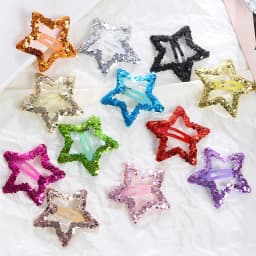 20Pcs Hollowed Star Hair Clips Colorful Sequins Star Snap Hairpins Sweet Headpiece Hair Barrettes Hair Accessories for Girls