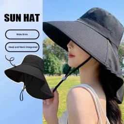 Protection Sun Hat Polyester Fiber Wide Brim with Neck Cover Cooling Quick Dry Beach Hiking Fishing Gardening Outdoor Activities