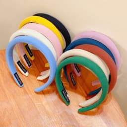 Colorful Spong Linen Headdress Simple Basic Face-Washing Headband Temperament Hoop Wide Hairband Hair Bundle Hair Accessories