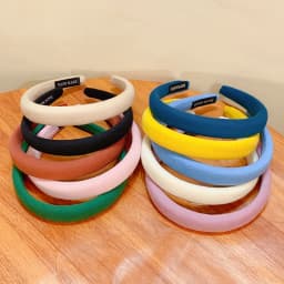 Colorful Spong Linen Headdress Simple Basic Face-Washing Headband Temperament Hoop Wide Hairband Hair Bundle Hair Accessories