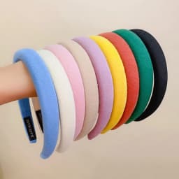 Colorful Spong Linen Headdress Simple Basic Face-Washing Headband Temperament Hoop Wide Hairband Hair Bundle Hair Accessories