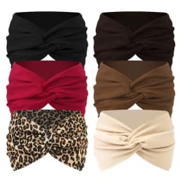 3 Pack Women’s Stretchy Non-Slip Sweat-Absorbing Yoga Headbands, Breathable Leopard Print Sports Headscarves for Running Fitness