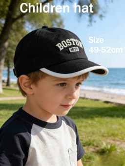 Kids Hip Hop Hat 49-52cm 3-8 Years Spring Summer Baby Baseball Cap Adjustable Letter Embroidery Sun Visor for Boys Girls