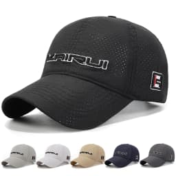 Summer New Mr. Kerry Laser Perforated Baseball Cap with 3D Embroidery, Short Brim Work Hat, Sun Hat