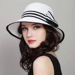 Fashion Summer Beach Straw Sun Hat Breathable French Style Bowknot Straw Hats Elegant Hat for Girl Outdoor Travel Photography