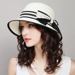 Fashion Summer Beach Straw Sun Hat Breathable French Style Bowknot Straw Hats Elegant Hat for Girl Outdoor Travel Photography
