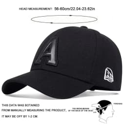 Unisex A Letter Leather Label Embroidery Snapback Baseball Caps Spring and Autumn Outdoor Adjustable Casual Hats Sunscreen Hat