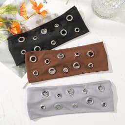 Women's Buttonhole Headband, Hollow Buttonhole Elastic Headband, Buttonhole Elastic Casual Hair Accessory
