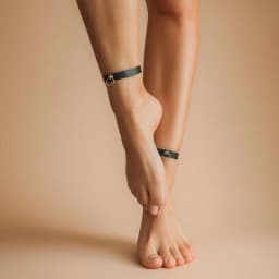 Adjustable Faux Leather Ankle Strap Belt with Soft Inner Lining Anklet Charm Chain Suitable for Comfort and Retro Modern Styles