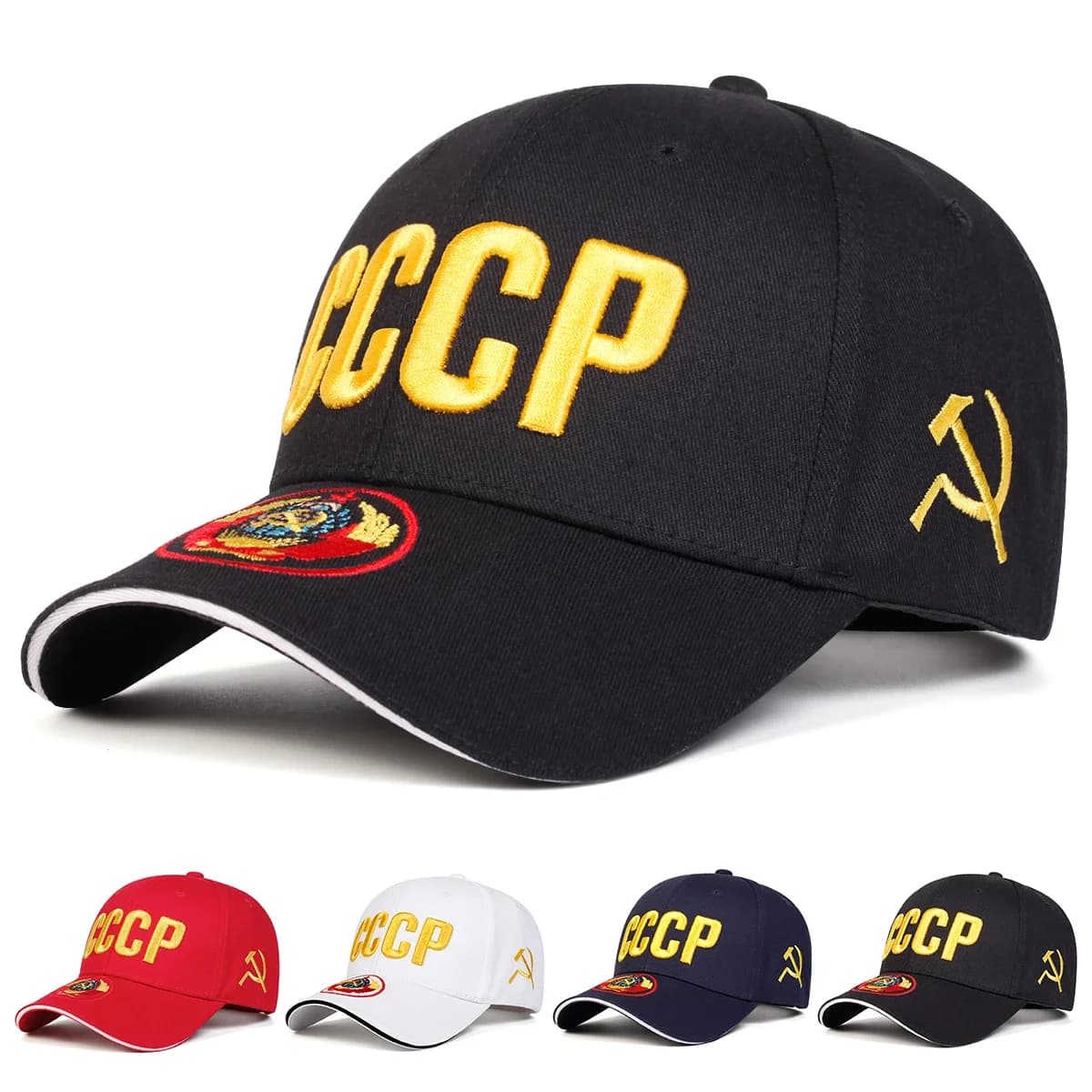 Unisex CCCP Letter Embroidery Baseball Caps Spring and Autumn Outdoor Adjustable Casual Hats Sunscreen Hat