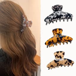 Korean acetate claw clip for women, leopard print hair claw hair accessory, simple medium size, back of the head hair clip, bun