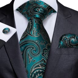 Paisley Floral Men's Ties Jacquard Wedding Accessories Neck Tie Set Handkerchief Cufflinks Gift For Men