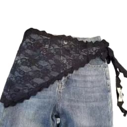 New Triangle Short Skirt Half Skirt Butt Curtain Skirt Lace Trim Small Apron Knitting Lace Stacked Ins Korean Spring Headscarf