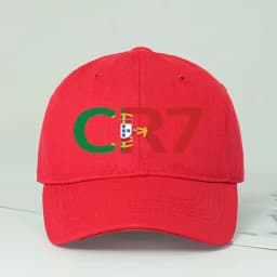 CR7 Portugal Print Black Baseball Cap Adjustable Unisex Football Player Casual Sun Hat