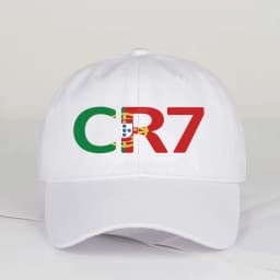 CR7 Portugal Print Black Baseball Cap Adjustable Unisex Football Player Casual Sun Hat