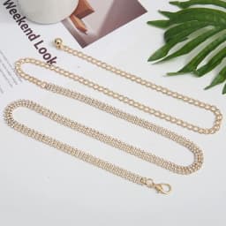 **Fashion Rhinestone Waist Chain For Women Girls Trendy Decorative Waist Chain High-end Luxury Dress Adjustable Waist Belt