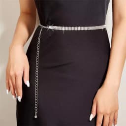 **Fashion Rhinestone Waist Chain For Women Girls Trendy Decorative Waist Chain High-end Luxury Dress Adjustable Waist Belt