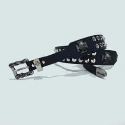 Punk New Gothic Y2K Women Men Belts Luxury Brands Gothic Ladies Hip Hop Punk Rivet Skeleton Print Waist Belt Jeans Waistband