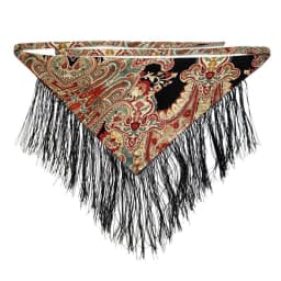Chinese Style Ethnic Triangular Waistband Embroidered Printing Tassel Floral Triangular Bel Jeans Decor Clothing Accessories