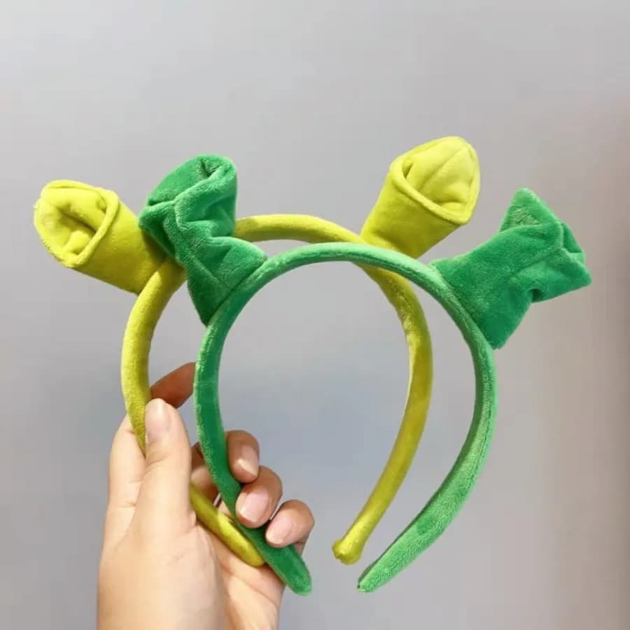 Cartoon Shrek Hair Hoop, Soft Plush Ogre Ears, Cute Headwear for Daily Matching, Gathering, Selfie, Bedroom and Party Decoration