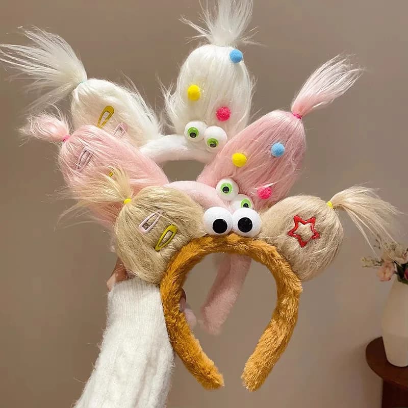 Creative and Quirky Twist Stick Headband Party Cartoon Cute Colorful Headband for Girls To Wash Their Face and Hair Fun