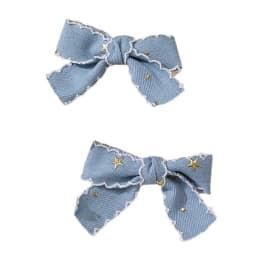 2/8pcs/set Star Denim Bow Hair Clips – Alligator Clips for Double Ponytails, Cute & Versatile Everyday Essential.