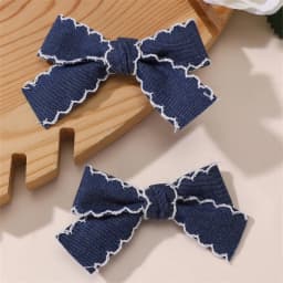 2/8pcs/set Star Denim Bow Hair Clips – Alligator Clips for Double Ponytails, Cute & Versatile Everyday Essential.