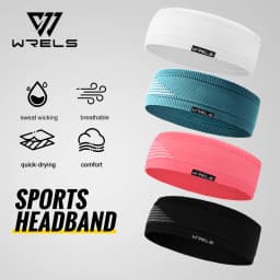 WRELS Women Men Elastic Sports Headbands Sweat Absorption Headdress Anti Slip Yoga Hair Band Quick Dry Yoga Running Sweatband