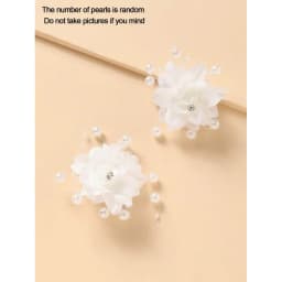 2pcs/Set Pearl Flower Hair Clips – Elegant Bridal Accessories for Wedding & Flower Girls.