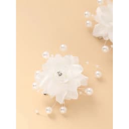 2pcs/Set Pearl Flower Hair Clips – Elegant Bridal Accessories for Wedding & Flower Girls.