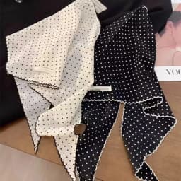 Black White Polka Dot Scarf for Women Girls Triangle Scarf Waist Belt Headscarf Neck Scarf Multiuse Summer Sun Protection Shawl