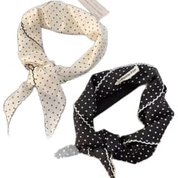 Black White Polka Dot Scarf for Women Girls Triangle Scarf Waist Belt Headscarf Neck Scarf Multiuse Summer Sun Protection Shawl