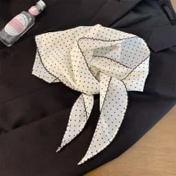 Black White Polka Dot Scarf for Women Girls Triangle Scarf Waist Belt Headscarf Neck Scarf Multiuse Summer Sun Protection Shawl