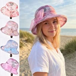 Trendy Bow Design Women's Sun Hat UV Protection Breathable Beach Hat Lightweight Wide Brim Bucket Hat Summer Outdoor