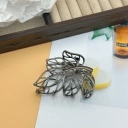 1pc Fashion Boho Hollow Leaf Hair Claw Clip Large Metal Jaw Clip Thick Hair Elegant Nature Inspired Hair Accessories for Women