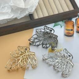 1pc Fashion Boho Hollow Leaf Hair Claw Clip Large Metal Jaw Clip Thick Hair Elegant Nature Inspired Hair Accessories for Women