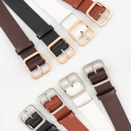3.5x105cm Women PU Leather Belt Gold Silver Square Pin Buckle Jeans Belt Korean Version Chic Ladies Vintage Female Waistband
