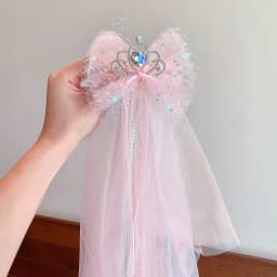 Cute Princess Tulle Bow Hair Clips for Girl Long Ribbon Streamer Flower Decor Hair Barrettes Toddler Kids Sweet Hair Accessories