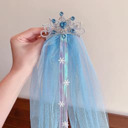 Cute Princess Tulle Bow Hair Clips for Girl Long Ribbon Streamer Flower Decor Hair Barrettes Toddler Kids Sweet Hair Accessories