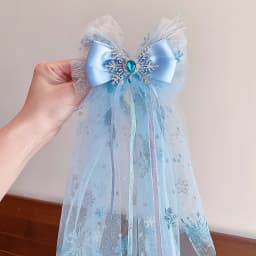 Cute Princess Tulle Bow Hair Clips for Girl Long Ribbon Streamer Flower Decor Hair Barrettes Toddler Kids Sweet Hair Accessories