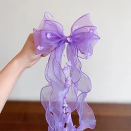 Cute Princess Tulle Bow Hair Clips for Girl Long Ribbon Streamer Flower Decor Hair Barrettes Toddler Kids Sweet Hair Accessories