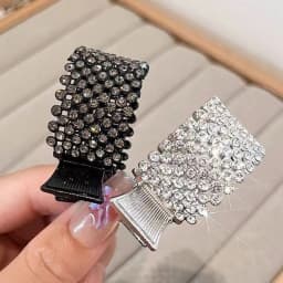 Rhinestone & Pearl Ponytail Hair Claw Clip, Sparkly High Ponytail Holder, Strong Hold Hair Accessory for Women Daily & Party Sty