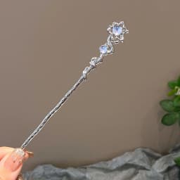 New Chinese Style Snake Shaped Moonstones Hairpin Fashion Metal Hanfu Hairpin Hair Chopsticks Headwear Hair Accessories Gift