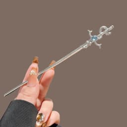 New Chinese Style Snake Shaped Moonstones Hairpin Fashion Metal Hanfu Hairpin Hair Chopsticks Headwear Hair Accessories Gift