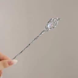 New Chinese Style Snake Shaped Moonstones Hairpin Fashion Metal Hanfu Hairpin Hair Chopsticks Headwear Hair Accessories Gift
