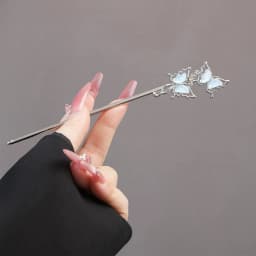 New Chinese Style Snake Shaped Moonstones Hairpin Fashion Metal Hanfu Hairpin Hair Chopsticks Headwear Hair Accessories Gift