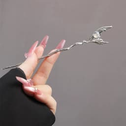 New Chinese Style Snake Shaped Moonstones Hairpin Fashion Metal Hanfu Hairpin Hair Chopsticks Headwear Hair Accessories Gift