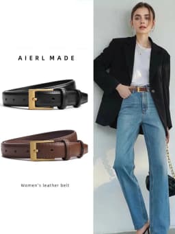 Women's Belt Fashion High-quality Pin Buckle Belt Genuine Luxury Soft PU Leather Belt Women Pair with Pants Jeans,For Ideal Gift